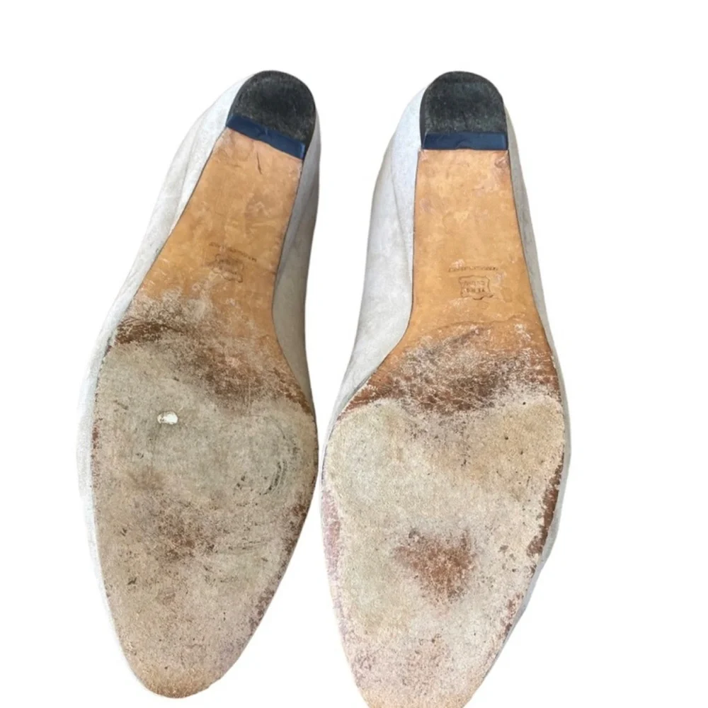 Salvatore Ferragamo vintage suede Narrow kitten heels size 7 1/2 AA